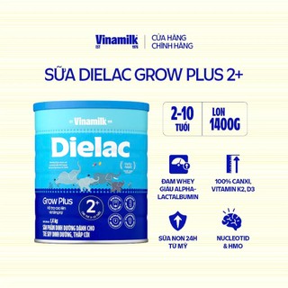Sữa bột Vinamilk Dielac Growplus Xanh 1+,2+ Lon 850g_1.4kg Mới