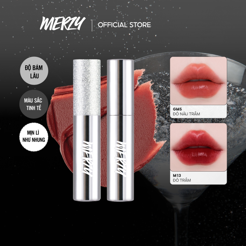 [New][GLAM EDITION] Son Vỏ Bạc Kem Lì Mềm Mịn, Lâu Trôi Merzy The Glam Mellow Tint 4g