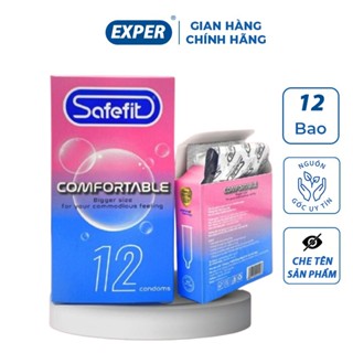 Bao cao su SafeFit Comfortable S52, bcs siêu mỏng kéo dài thời gian quan hệ