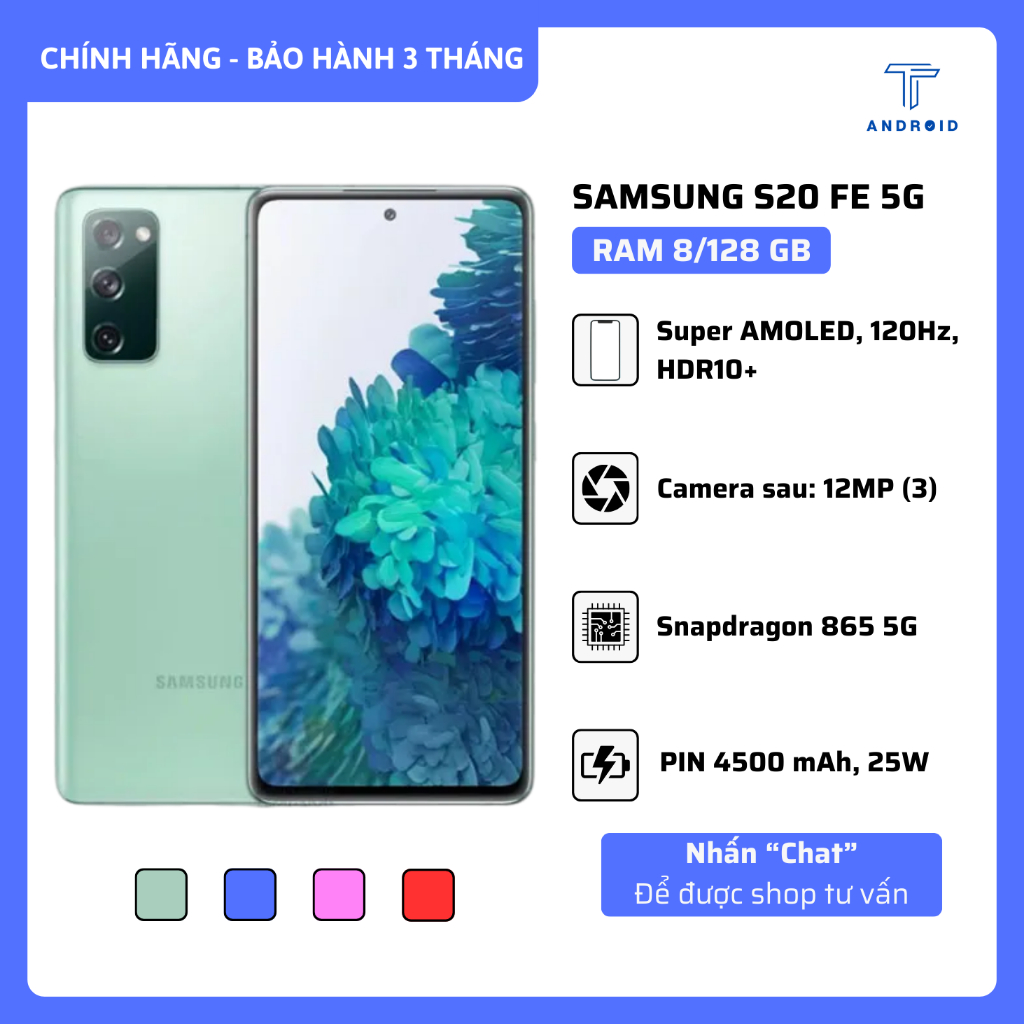 [SALE SỐC] ĐIỆN THOẠI SAMSUNG GALAXY S20 FE MÀN 120Hz Siêu Mượt - RAM6GB Chip Snapdragon 865 Mạnh Mẽ