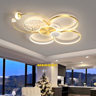 Đèn trần MONSKY KATIN với 3 chế độ ánh sáng hiện đại kiểu dáng sang trọng - kèm điều khiển từ xa