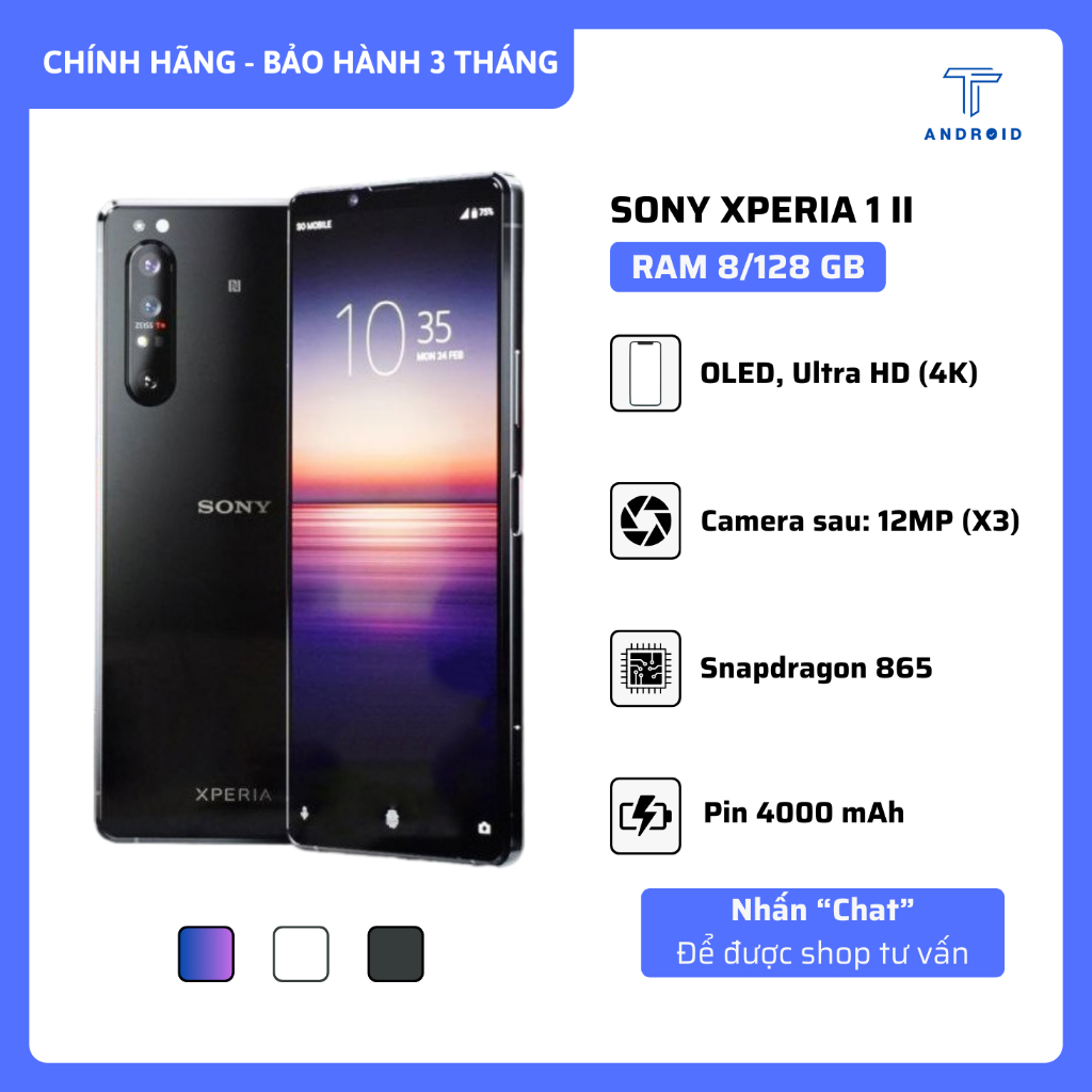 Điện thoại Sony Xperia 1 Mark 2 - RAM 8/128GB - Chip Snapdragon 865 - Màn Hình 4K, Full HD, Máy Đẹp