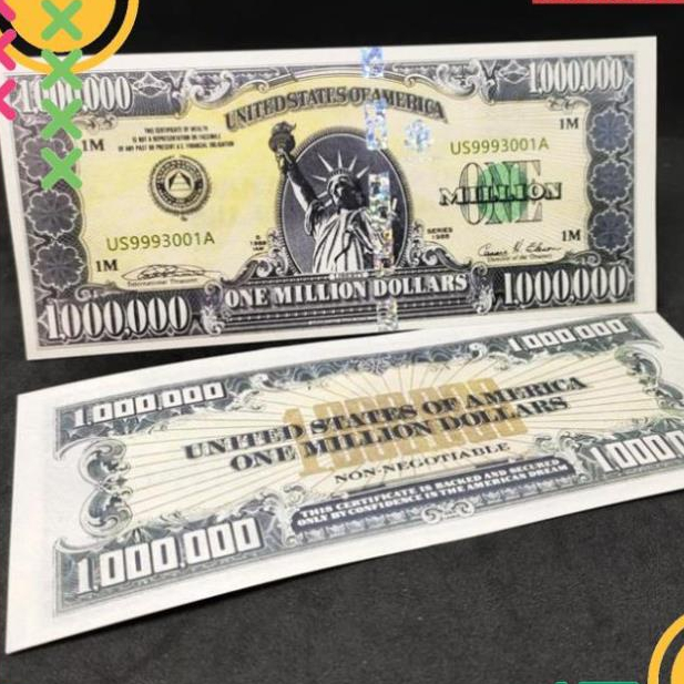 Tiền 1 triệu đô đại bàng,1 triệu usd Siêu cấp có bảo an lưu niệm phong thủy may mắn CHLX Tặng bao đỏ