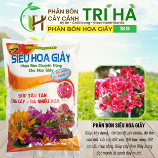 PHÂN BÓN SIÊU HOA GIẤY Gói 1kg - kích ra hoa, dưỡng cây xanh lá-Bổ sung trichoderma - Phân Bón Cuốc Vàng