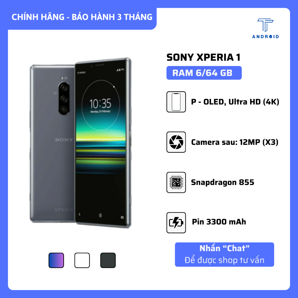 [Hàng Mới Về] Điện thoại Sony Xperia 1 RAM 6/64G - Màn Hình 4K+, Chip Snapdragon 855 - Siêu Bền