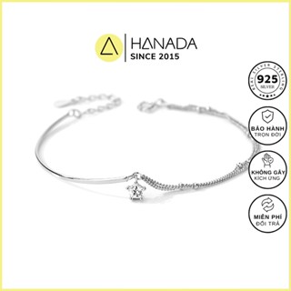 [BH TRỌN ĐỜI] Lắc tay Bạc 925 Hanada Nửa Vòng Kiềng Phối Xích Đá Treo, Vòng Tay Quà Tặng, Đi Tiệc Nữ 2250 I17