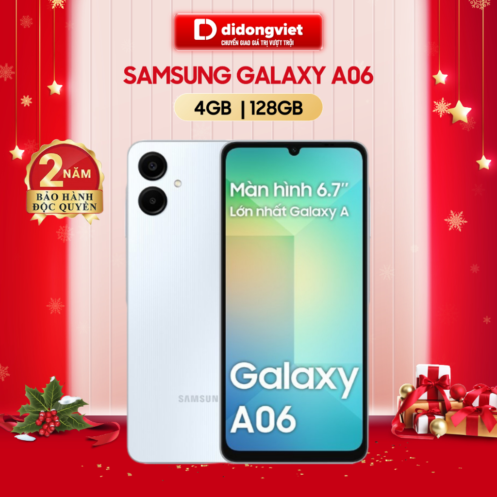 Samsung Galaxy A06 4GB | 128GB - 6.7" 60Hz | Chip Mediatek Helio G85 - Camera 50MP - 5000mAh | Bảo hành độc quyền 2 năm