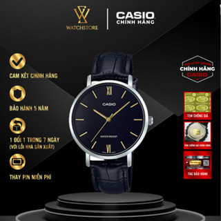 Đồng Hồ Casio Nữ LTP-VT01L-1BUDF Màu Đen Kim Vàng Mặt Kính Khoáng 34mm Chống Nước Dây Da Cổ Điển Chính Hãng