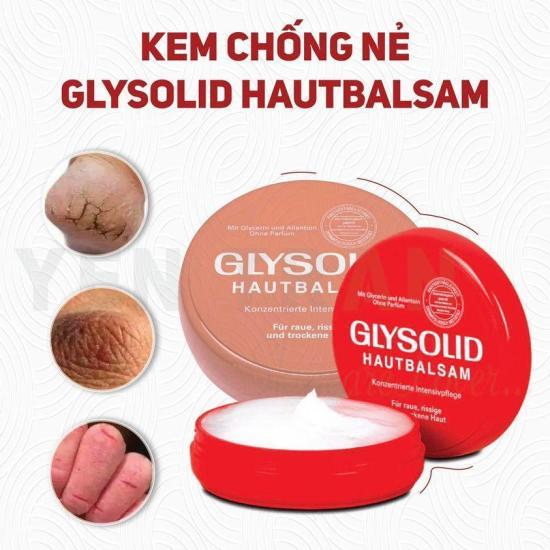 Kem nẻ Glysolid, kem dưỡng ẩm Glysolid Hautbalsam Đức dưỡng mềm da loại bỏ khô ráp nứt nẻ gót chân, tay 100 ml