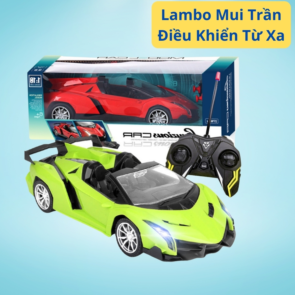 Siêu xe ô tô mui trần điều khiển từ xa, mui trần di chuyển siêu tốc 2 màu siêu đẹp có đèn pha sáng
