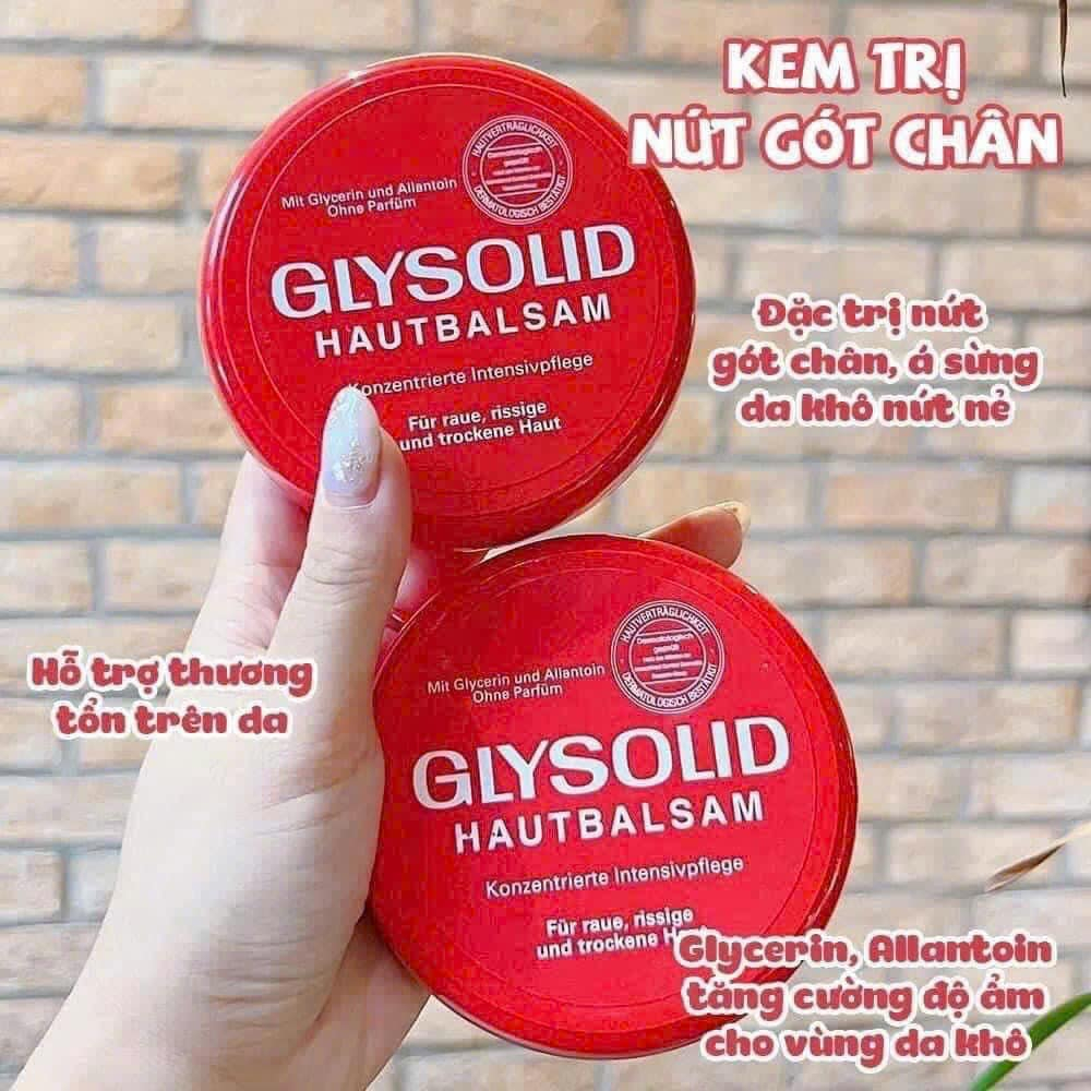 Kem nẻ Glysolid, kem dưỡng ẩm Glysolid Hautbalsam Đức dưỡng mềm da loại bỏ khô ráp nứt nẻ gót chân, tay 100 ml