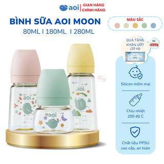 Bình sữa cho bé Aoi Moon chất liệu PPSU an toàn chống sặc chống đầy hơi