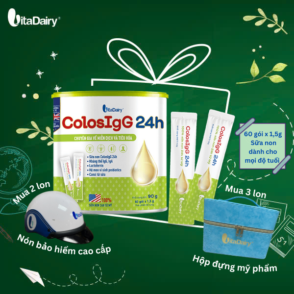 [Mua 2 Lon Tặng Nón Bảo Hiểm, 3 Lon Tặng Hộp Đựng Mỹ Phẩm] Tpbs Colosigg 24H Dạng Gói 90G - Vitadairy