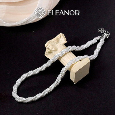 Dây chuyền nữ ngọc trai nhân tạo Eleanor Accessories dạng xoắn phụ kiện trang sức 6517