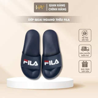 Dép Quai Thêu FILA, Giày Dép Hà Vy Đế Api Cao Chất Liệu Cao Cấp Bền Bỉ 4cm - Dép Quai Ngang Nam Nữ