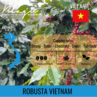 Cà Phê Blagu Hạt Đã Rang, Robusta Winey Honey, Medium Dark, Túi 250gr