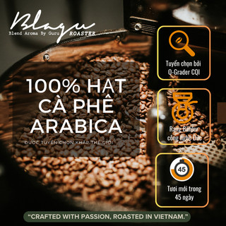 Cà Phê Blagu Hạt Đã Rang, Robusta Winey Honey, Medium Dark, Túi 250gr
