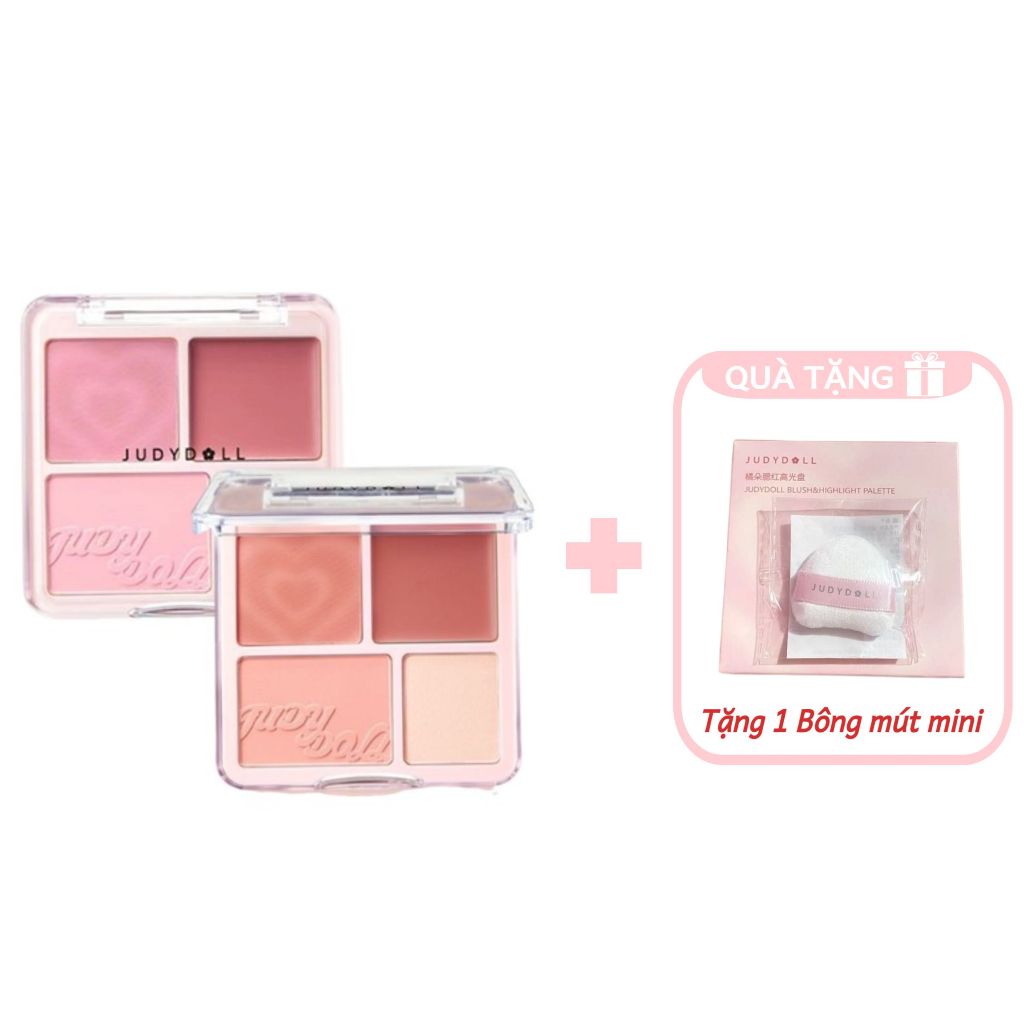 Bảng Phấn Má Hồng 4 ô Judydoll Blush & Highlight Palette - Lydia