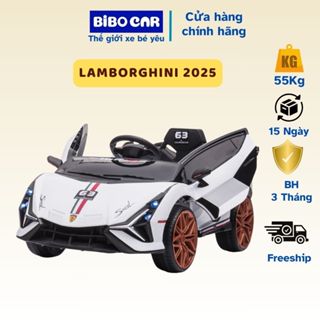 Xe ô tô điện trẻ em Lamborghini 2025 có điều khiển từ xa và tự lái tải trọng 55kg, xe đồ chơi cao cấp cho bé yêu bibocar