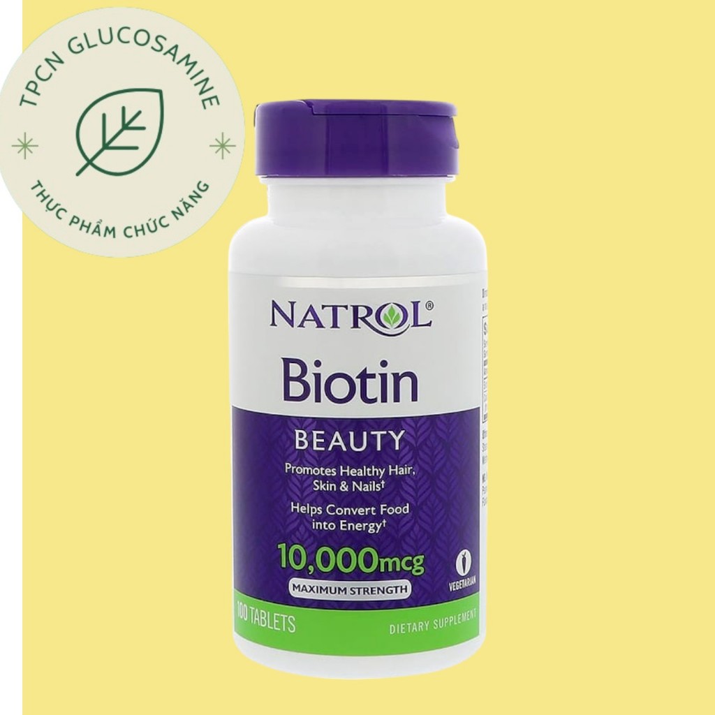 Viên Uống Natrol Biotin 10000 Mcg hộp 100 Viên Của Mỹ - Biotin 10.000 mcg