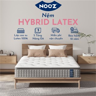 Đệm Foam NOOZ Hybrid Latex 100% Nệm Cao Su Thiên Nhiên Và Lò Xo Túi Độc Lập
