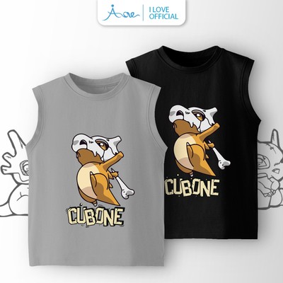 Áo BA LỖ hình Pokémon CUBONE cho bé, áo thun ba lỗ ILOVE chất COTTON mềm mịn, thoáng mát dành cho bé trai 10-32kg