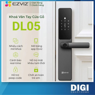 Khóa Vân Tay EZVIZ DL05 Dùng Cho Cửa Gỗ, Tích Hợp Chuông Cửa, Kết Nối Với Camera EZVIZ