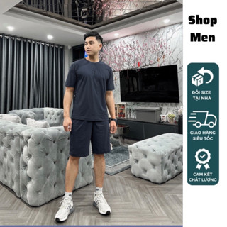 Bộ thể thao nam hàng hiệu xuất dư Shop men MK991, Set cổ tròn chất thun lạnh thông hơi thấm hút mồ hôi tối
