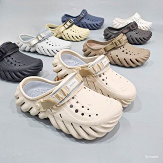 Dép sục echo clogs unisex cao cấp tặng kèm jibbitz stickers 3D dầy đẹp, dép echo nam nữ phong cách Hàn Quốc chống trượt