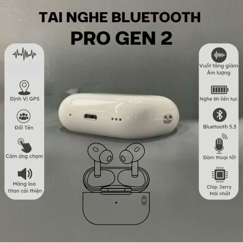 Tai Nghe Bluetooth Không Dây Cao Cấp Định Vị Đổi Tên Tự Động Kết Nối Cảm Ứng