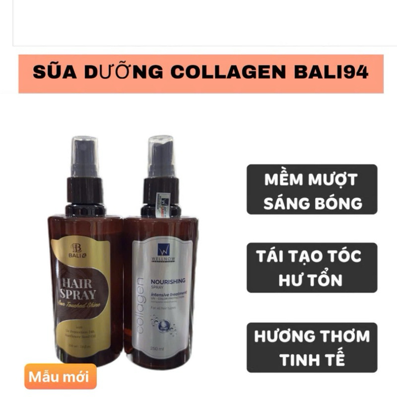 xịt dưỡng tóc wellnow và Bali94  250ml