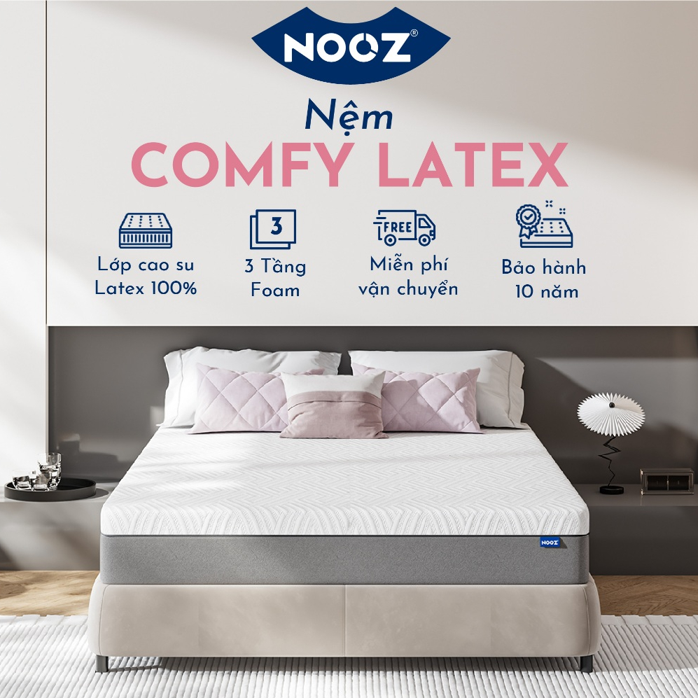 Nệm Foam NOOZ Comfy Latex 100% Đệm Cao Su Thiên Nhiên Kết Hợp Than Hoạt Tính NOOZ Home Goods | BigBuy360 - bigbuy360.vn