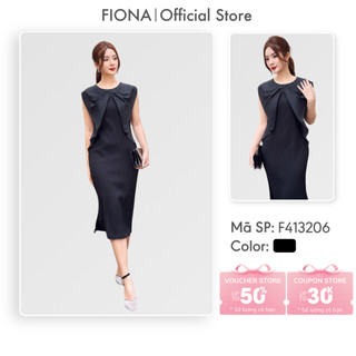 Đầm thiết kế cao cấp FIONA đầm suông cổ nơ oganza bản to trang trí F413206
