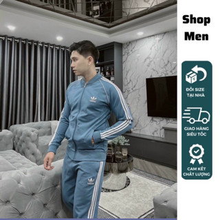Bộ nỉ nam thể thao Adidas bombor Shop Men MK989, bộ quần áo nam thu đông phối viền may chắc chắn
