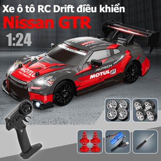 Xe ô tô điều khiển từ xa GTR Drift tốc độ cao tỉ lệ 1:24 giá rẻ, đồ chơi ô tô điều khiển từ xa cho trẻ em BOBIKIDS OT44