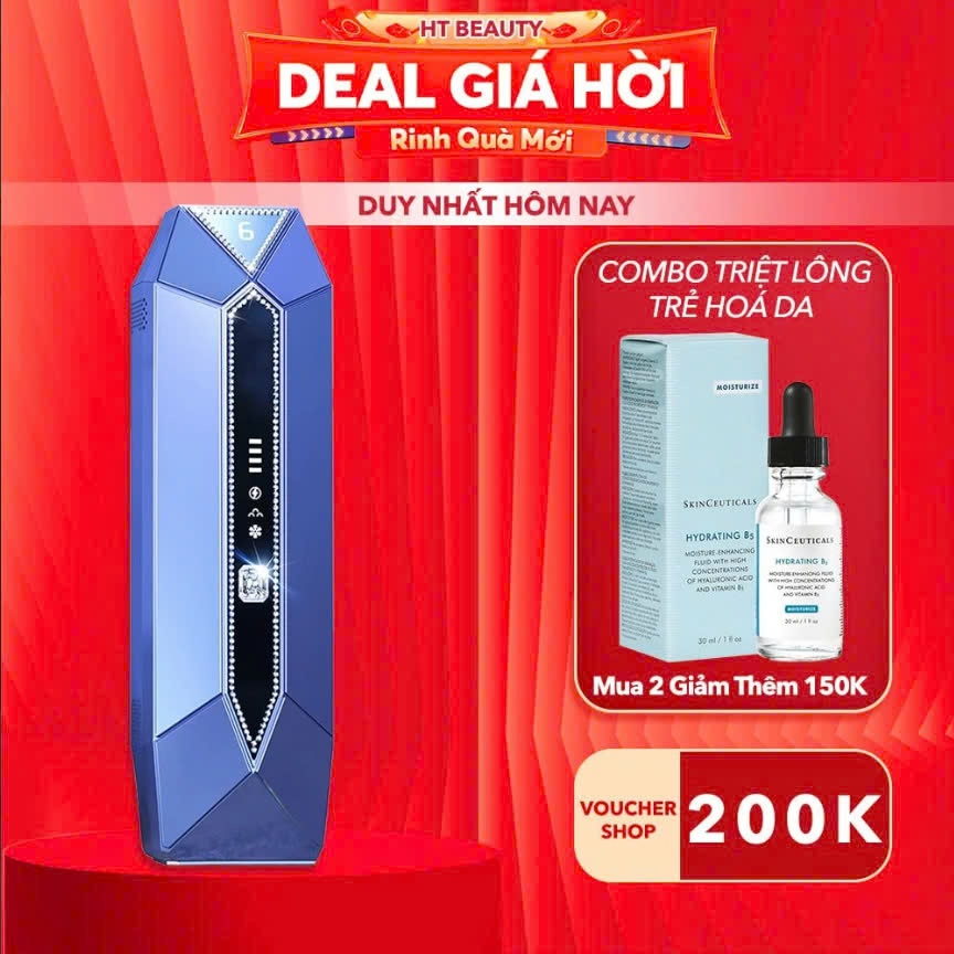Máy triệt lông trẻ hóa da công nghệ IPL đá sapphire lạnh Nanotime B65pro bàn Diamond của nhà HT Beauty, không đau rát