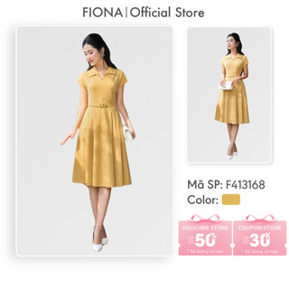 Đầm công sở nữ FIONA váy xếp ly thiết kế cao cấp cổ sam cách điệu tay liền trẻ trung F413168