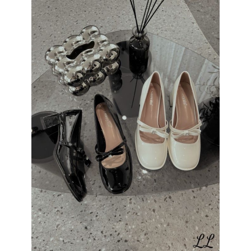 ( Ship hỏa tốc) Giày Marry jane da bóng  tiểu thư phối nơ  xinh đẹp Thu Đông 2024 ms666-83