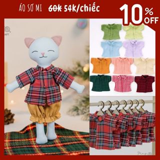 Áo sơ mi cộc tay cho thú bông vải tự phối đồ thay quần áo Tiệm tạp hoá Nhà May