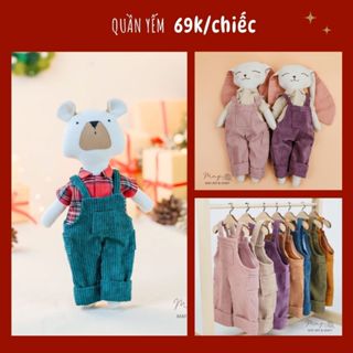 Quần yếm cho thú bông vải tự phối đồ thay quần áo Tiệm tạp hoá Nhà May