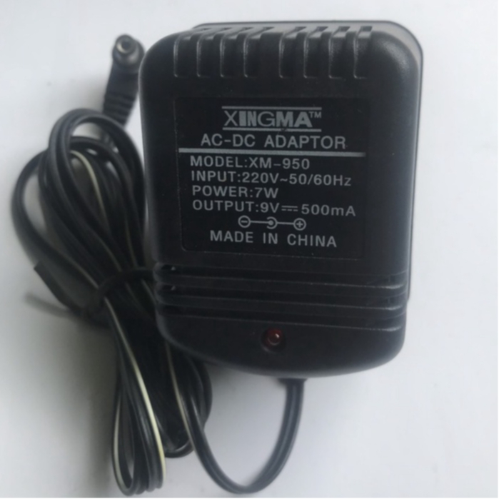 Adapter nguồn 9v 500ma sạc cân điện tử, Jack  DC 5.5x2.1mm, cực dương ngoài, âm trong  +(-