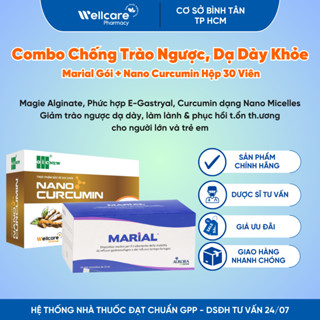 Combo chống trào ngược, dạ dày khỏe - Marial Gel Gói & Nano Curcumin Vỉ giảm nhanh cảm giác khó chịu