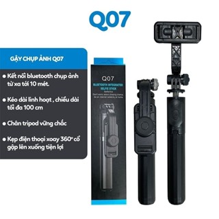 Gậy Chụp Ảnh Q07 Đèn Led Trợ Sáng Kèm Remote Bluetooth Xoay Nhiều Góc Độ Tripod Đa Năng Giá Đỡ Livestream DC05 F1 STORE
