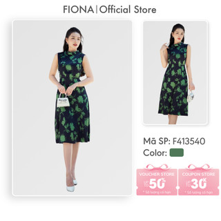 Đầm thiết kế cao cấp FIONA dáng xòe váy công sở nữ bổ mảnh cổ đổ xếp nếp trẻ trung F413540