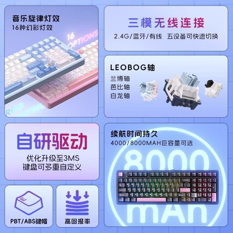 Bàn phím cơ FullSize nhôm CNC Hi98 Pro kết nối 3 chế độ âm thanh Hifi | BigBuy360 - bigbuy360.vn