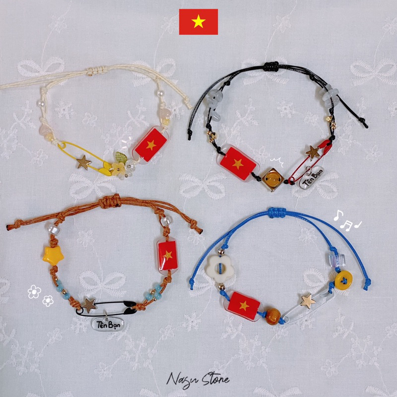 [“Việt Nam” collection] Vòng tay dây sáp cờ Việt Nam