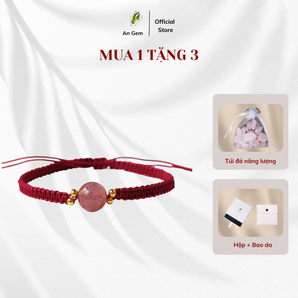 Vòng tay đá tết dây handmade phong cách tối giản An Gem beauty from unique