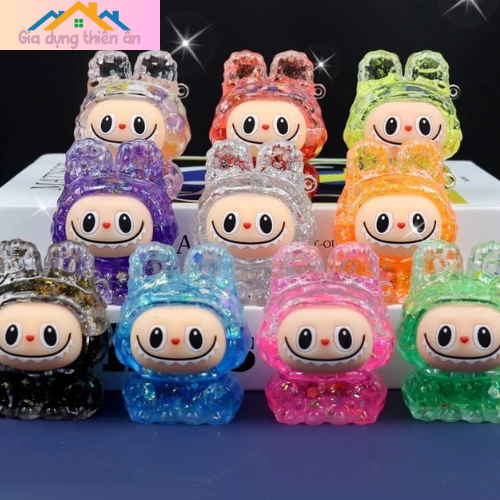 Charm Nước Labubu Thỏ Nước, Moi Nước Dễ Thương PVC Trong Suốt Decor Trang Trí