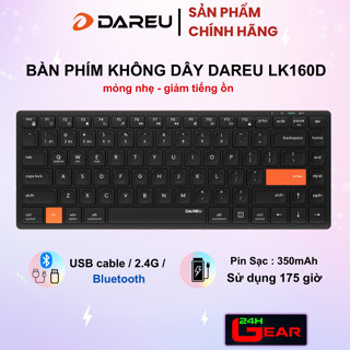Bàn phím không dây DAREU LK160D mỏng nhẹ (Dual Mode, Scissor Switch giảm ồn)