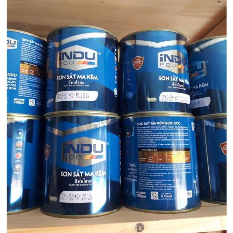 sơn sắt mạ kẽm INDU các màu